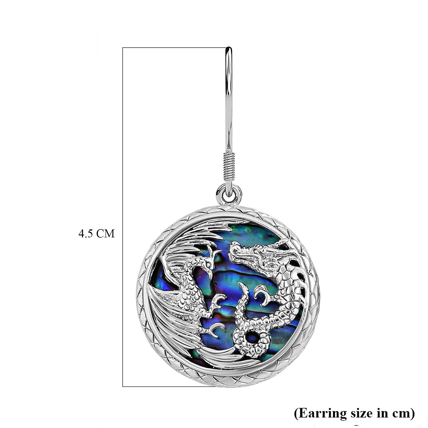 Royal Bali Collection- Garuda and Naga Abalone Shell Handmade Earrings Sterling Silver 7768494 5