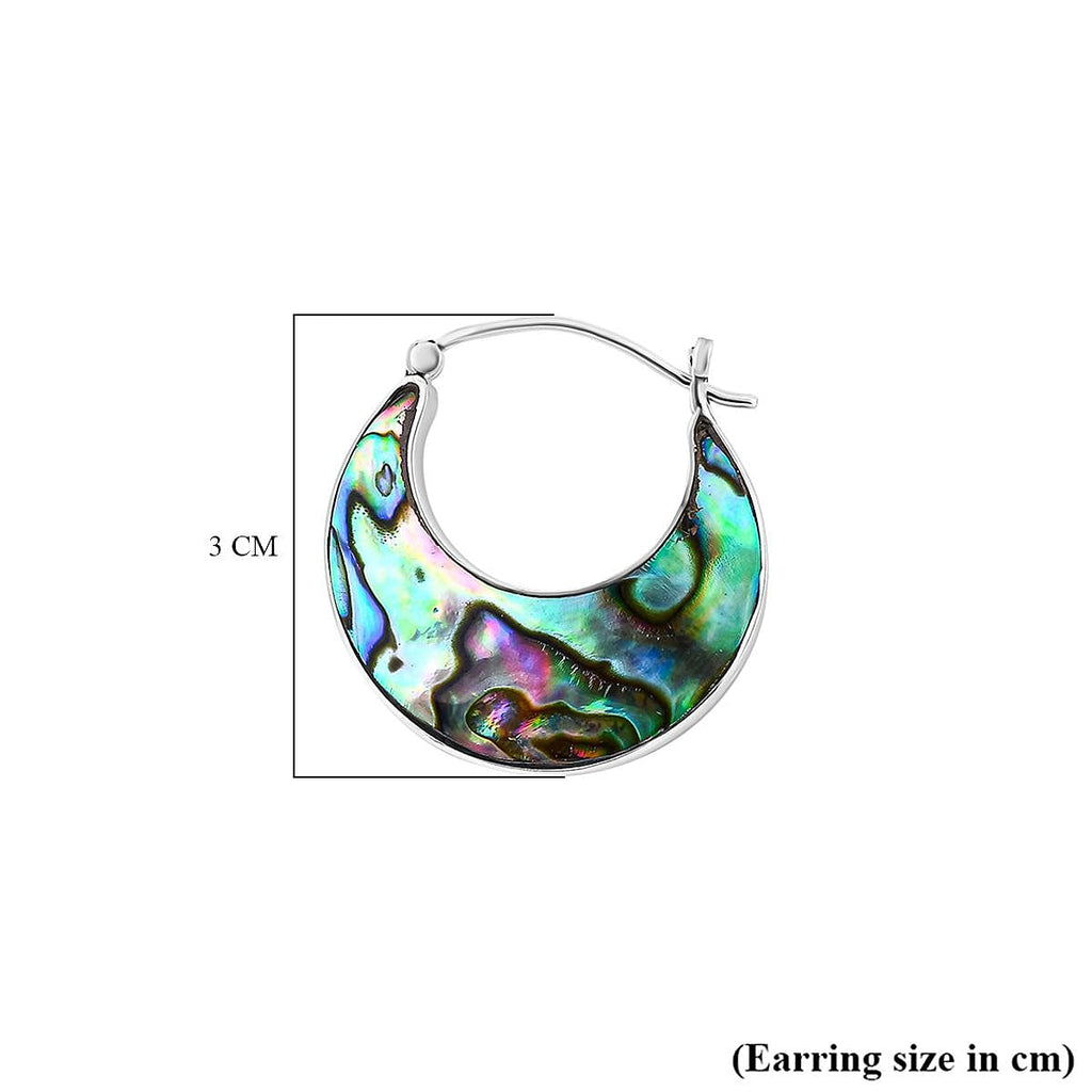 Abalone Shell Earring with Clasp in Sterling Silver