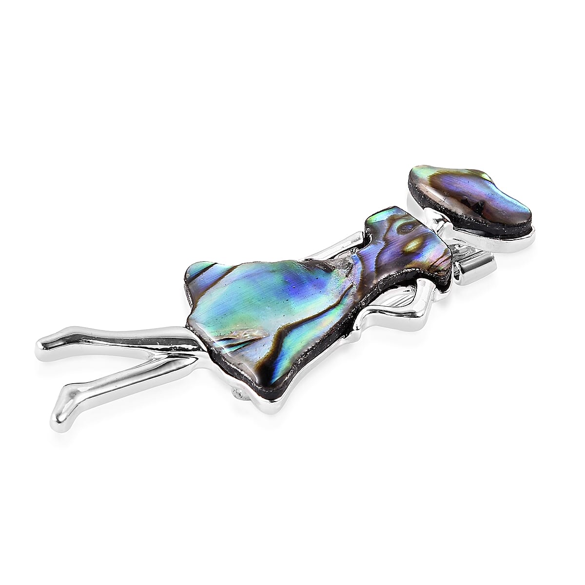 Abalone Shell Girl Brooch in Silver Tone 3594846 3