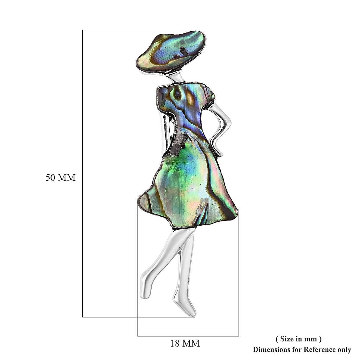 Abalone Shell Girl Brooch in Silver Tone 3594846 5
