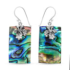 Abalone Shell Hook Earrings in Sterling Silver 12 Ct.