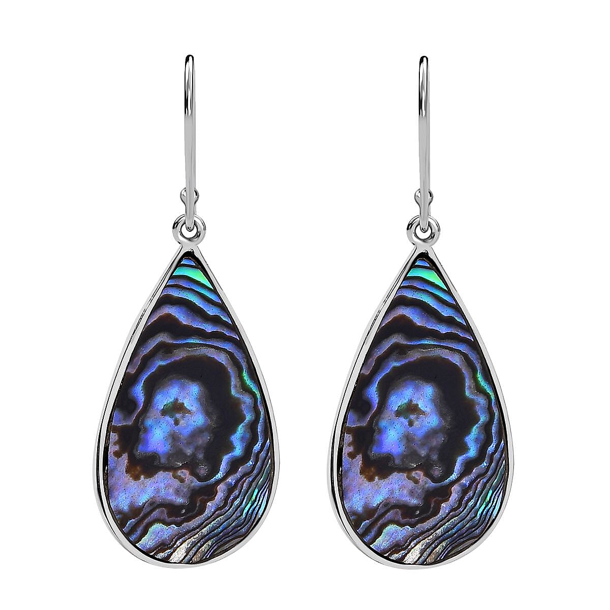 Abalone Shell, Larimar Sealife Earrings in Sterling Silver 10.70 Ct 7768589 3