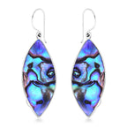 Royal Bali Collection - Abalone Shell,Larimar Hook Earring Sterling Silver 9.72 ct