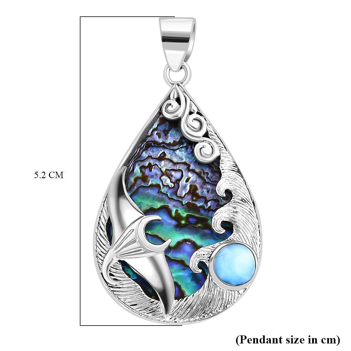 Royal Bali Collection Abalone Shell, Larimar Sealife Pendant in Sterling Silver 11.57 ct. 7768580 5