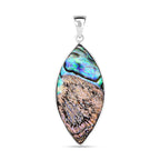 Abalone Shell & Larimar Pendant in Sterling Silver 9.04 Ct.