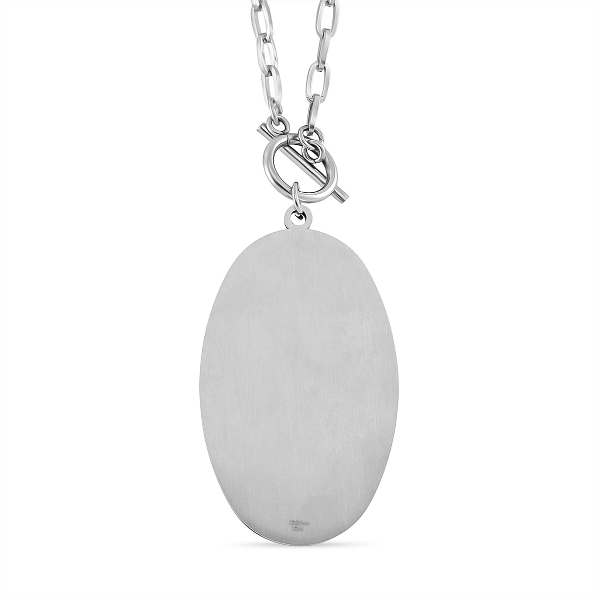 Oval Shape Abalone Shell Necklace (Size - 24) with T-Bar Clasp 7669909 4