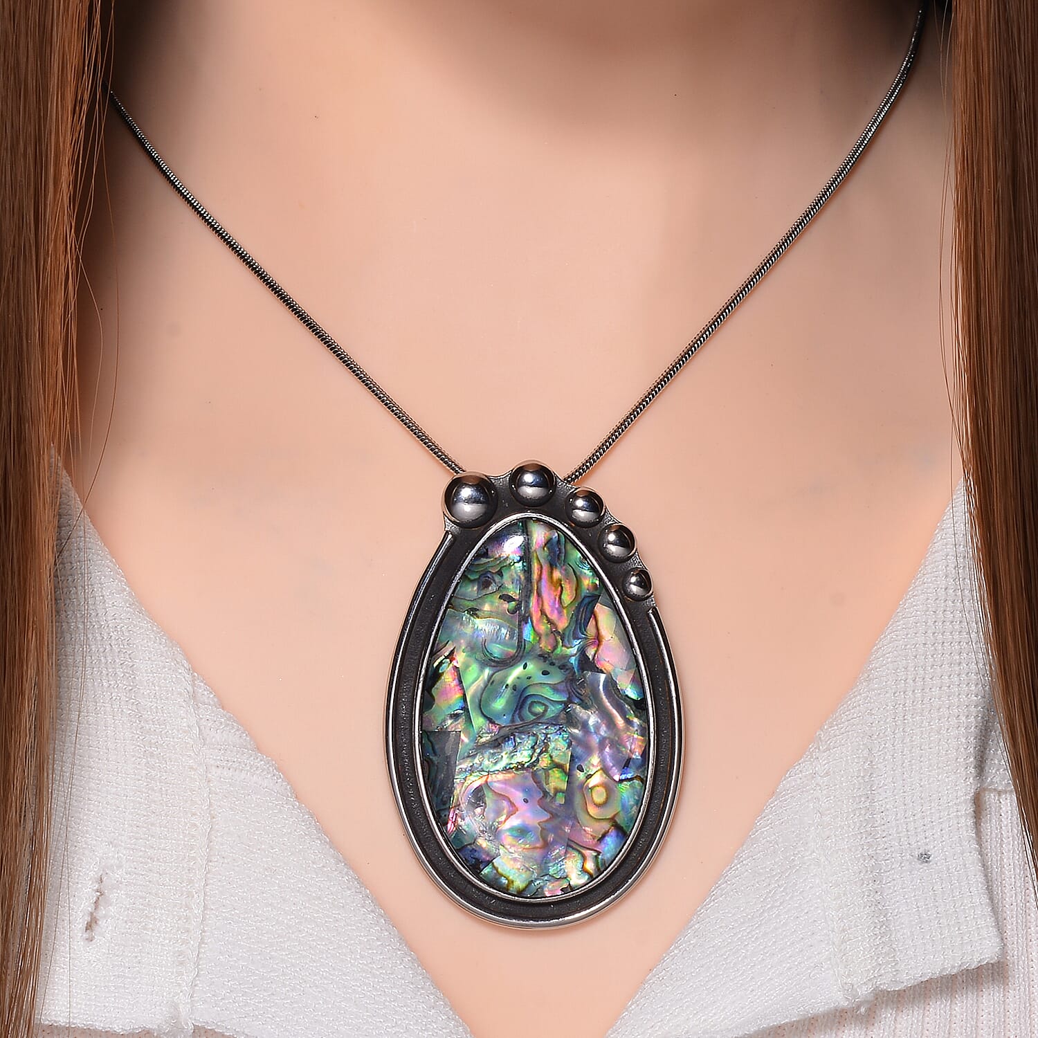Abalone Shell Pear Necklace (Size - 24 - 4 Ext) 7670026 2