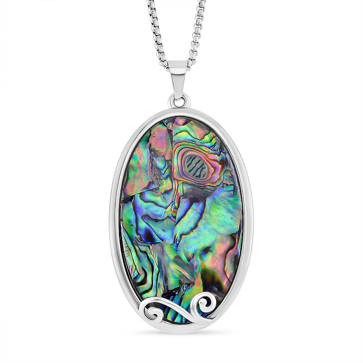 Designer Closeout - Abalone Shell Oval Shape Necklace (Size - 24 - 4) 7670035 0