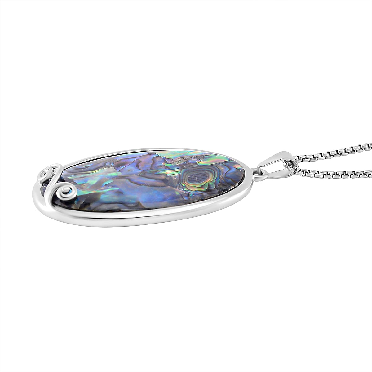 Designer Closeout - Abalone Shell Oval Shape Necklace (Size - 24 - 4) 7670035 2
