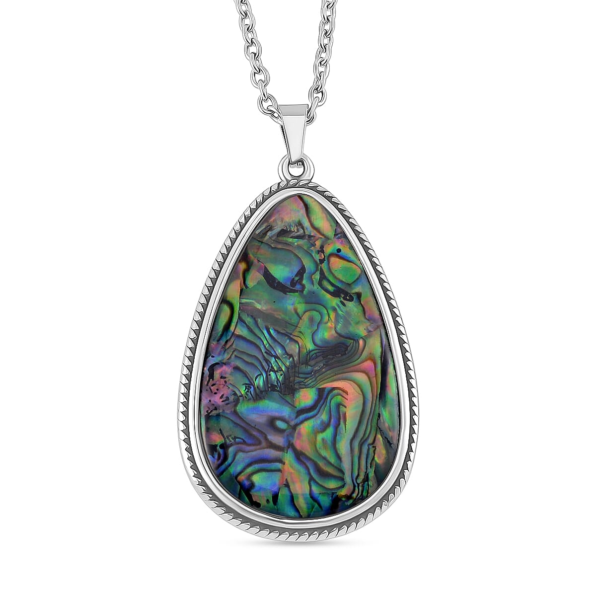 Abalone Shell Pear Necklace (Size - 24 - 4 Ext) with Lobster Clasp 7671028 0
