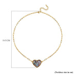 Designer Inspired Paper Clip Link Abalone Shell Heart Necklace (Size - 20 with 2 inch Extender)