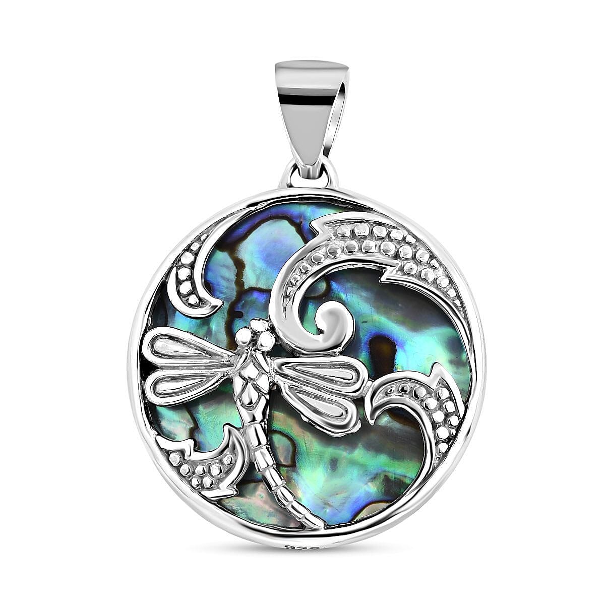 Royal Bali Collection - Abalone Shell Dragonfly Pendant in Sterling Silver 7652146 0