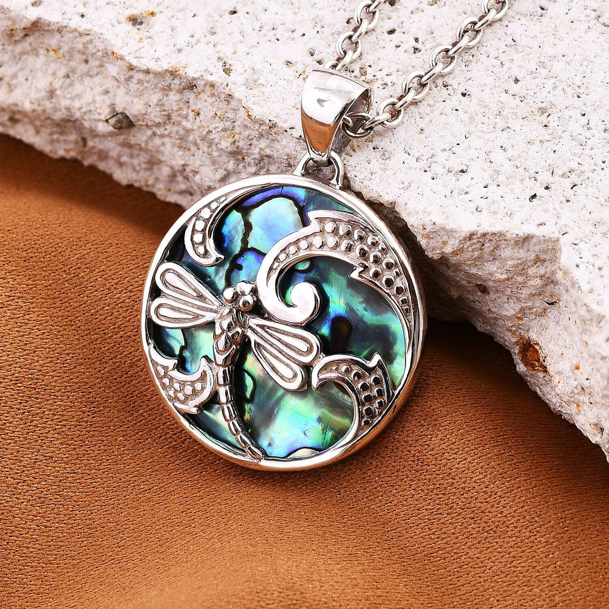 Royal Bali Collection - Abalone Shell Dragonfly Pendant in Sterling Silver 7652146 3
