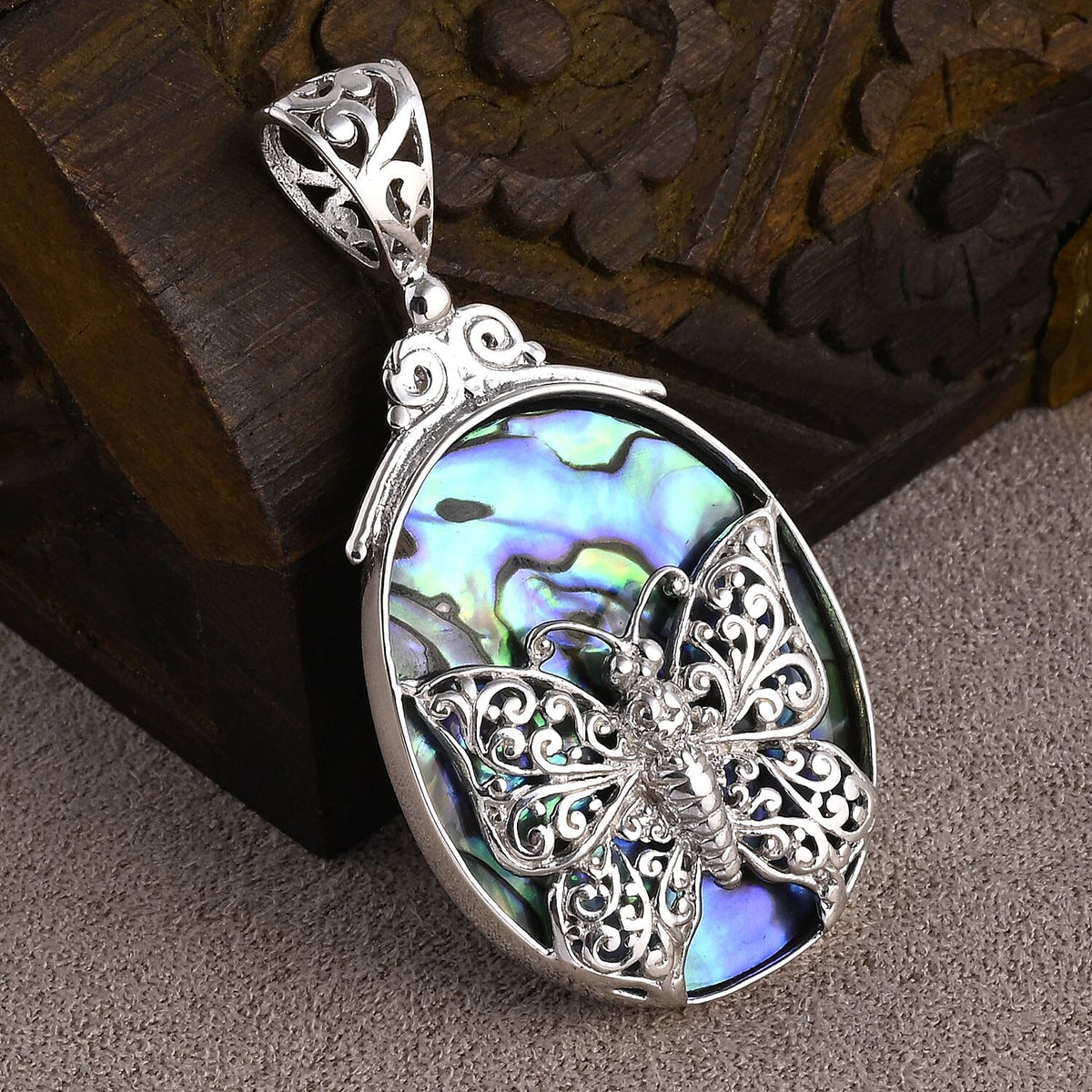 Royal Bali Collection - Abalone Shell Pendant Sterling Silver, Silver Wt. 4.34 Gms. 8285666 1