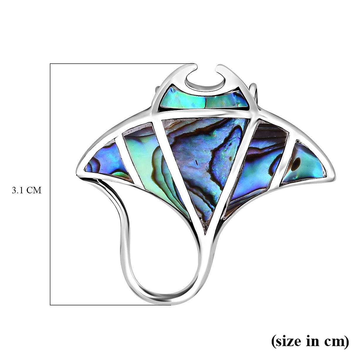 Royal Bali Crystal Bay Collection - Abalone Shell Stingray Pendant Sterling Silver 18.00 ct 7768659 6