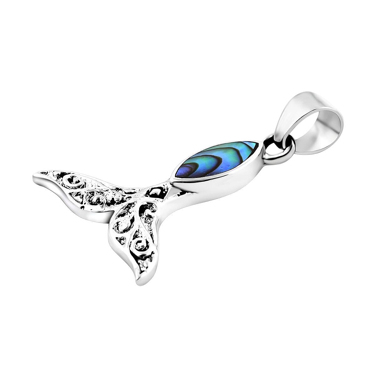 Royal Bali Crystal Bay Collection - Abalone Shell Dolphin Tail Pendant in Sterling Silver 4.00 ct 7768674 4
