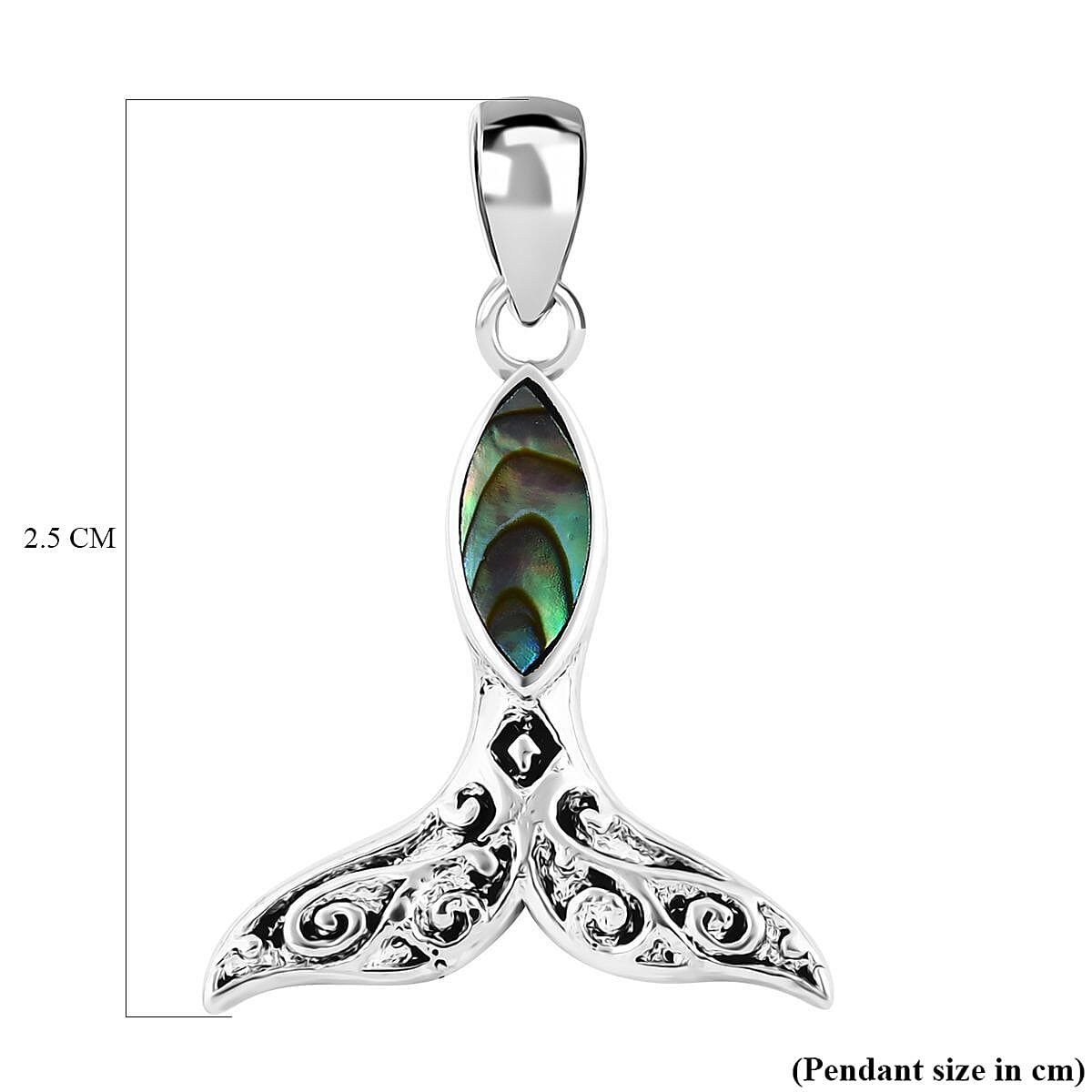 Royal Bali Crystal Bay Collection - Abalone Shell Dolphin Tail Pendant in Sterling Silver 4.00 ct 7768674 6