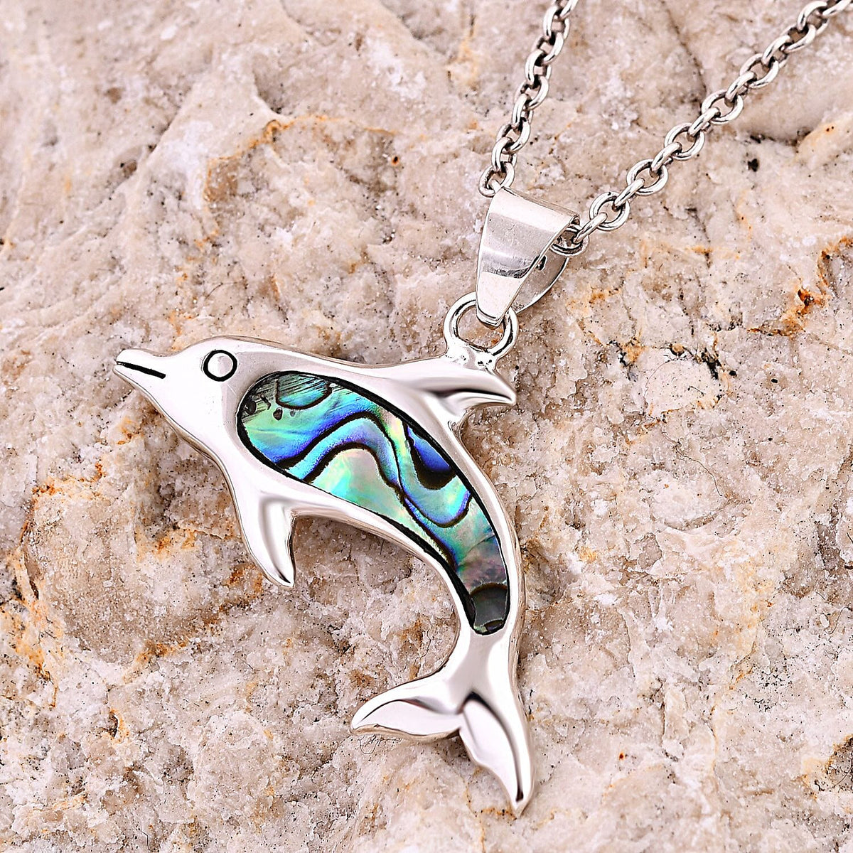 Royal Bali Crystal Bay Collection - Abalone Shell Dolphin Pendant in Sterling Silver 4.00 ct 7768678 3