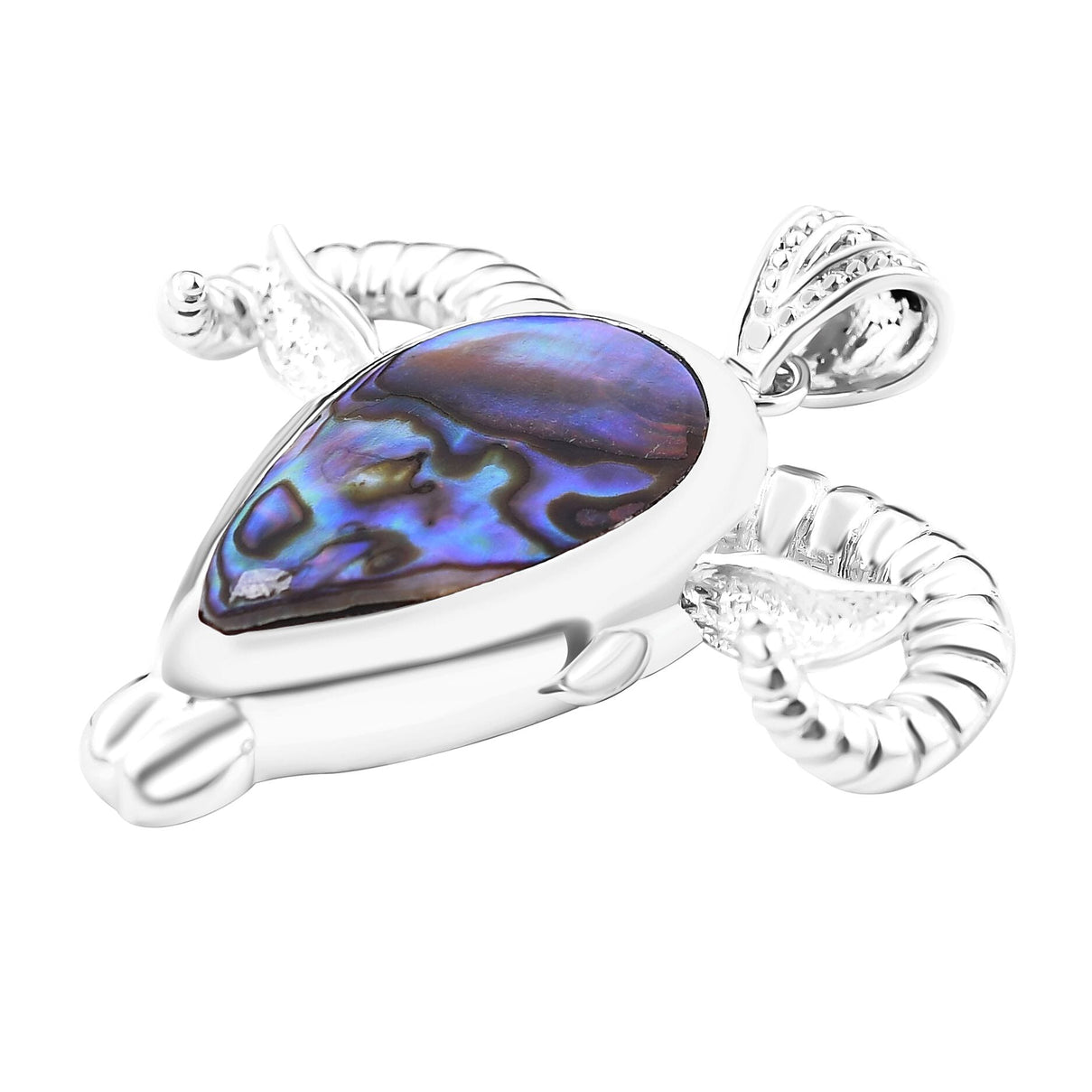 Abalone Shell Ram Head Pendant in Sterling Silver 6.00 Ct, Silver Wt. 9.65 GM 7656887 4