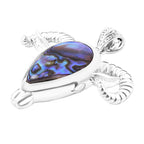 Abalone Shell Ram Head Pendant in Sterling Silver 6.00 Ct, Silver Wt. 9.65 GM