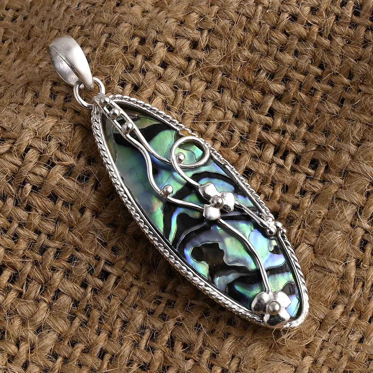 Abalone Shell Pendant Sterling Silver, Silver Wt. 3.99 Gms. 8285769 1