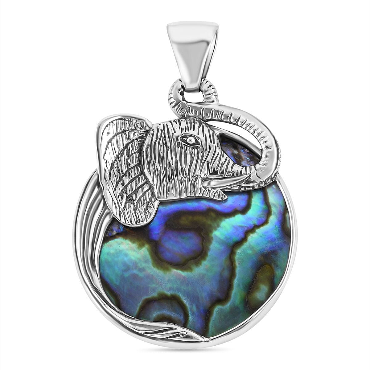 Abalone Shell Pendant Sterling Silver With Oxidized Silver 7238789 0