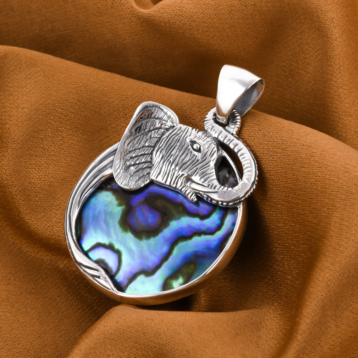 Abalone Shell Pendant Sterling Silver With Oxidized Silver 7238789 2