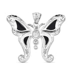 Royal Bali Collection - Abalone Shell Butterfly Pendant in Sterling Silver, Silver Wt. 8.00 Gms