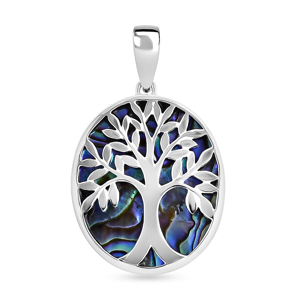 Abalone Shell Life of Tree Pendant in Sterling Silver