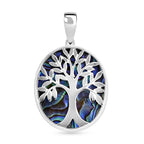 Abalone Shell Life of Tree Pendant in Sterling Silver
