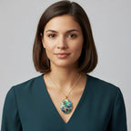 Abalone Shell Oval Cut Pendant with Chain (Size 20-2 EXT) in Silver Tone 60.00 Ct.