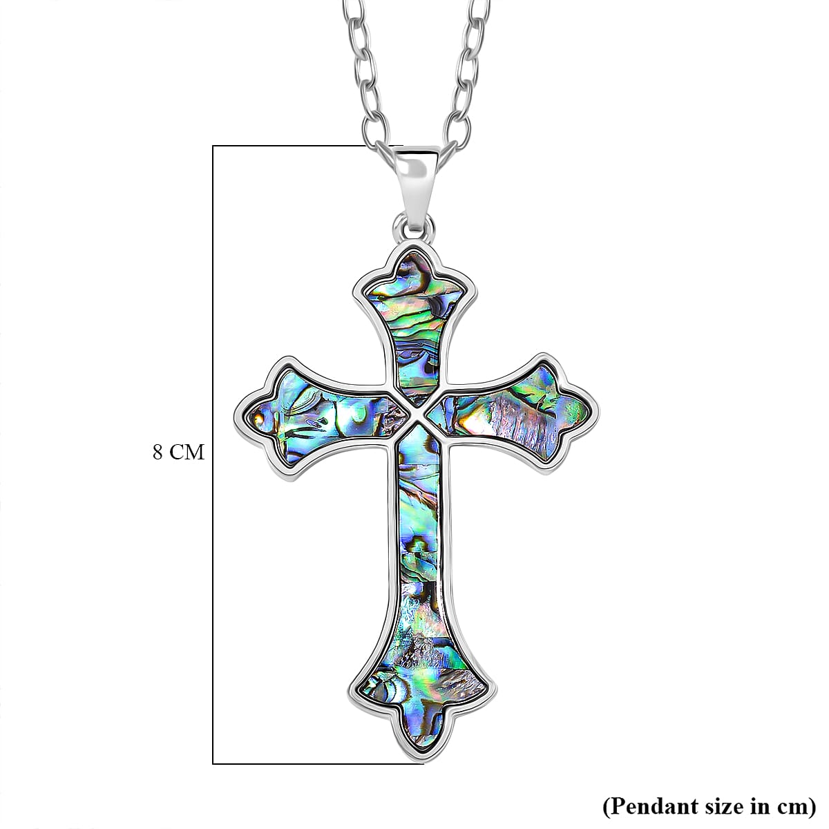 Abalone Shell Cross Pendant with Chain (Size 24) 4291391 5