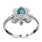Abalone Shell  Ring  Sterling Silver 0.01 ct  0.010  Ct.