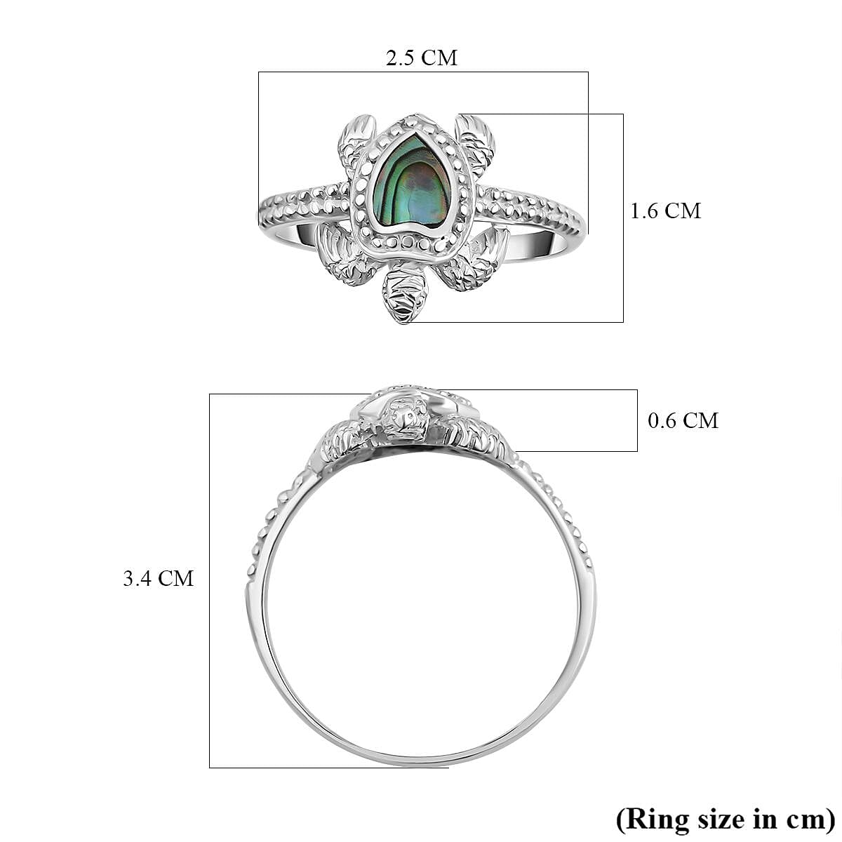 Abalone Shell  Ring  Sterling Silver 0.01 ct  0.010  Ct. 7656200 5