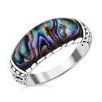 Abalone Shell  Ring  Sterling Silver 0.01 ct,  Silver Wt. 5.2 Gms  0.010  Ct.
