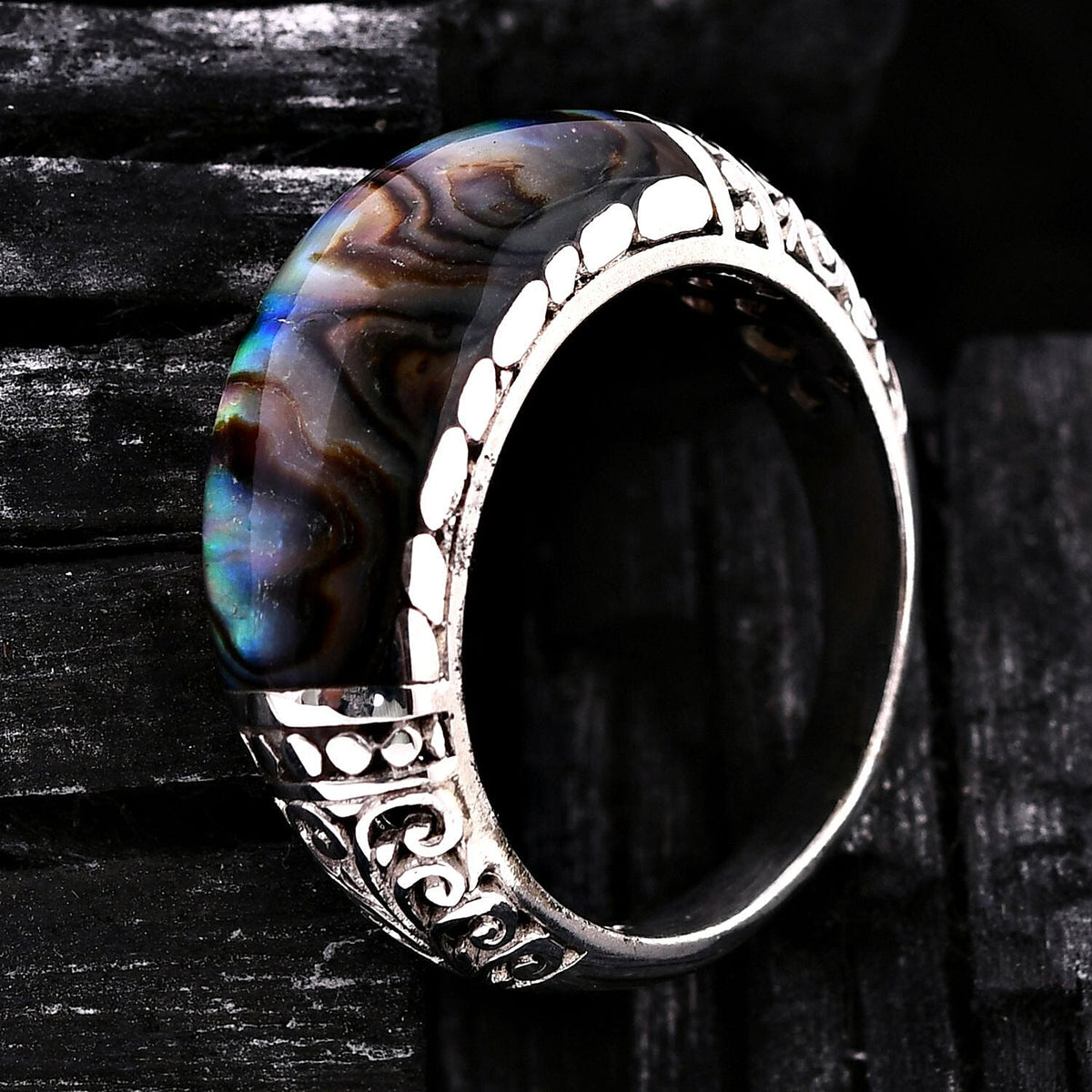 Abalone Shell  Ring in Sterling Silver, Silver Wt. 5.2 Gms  0.010  Ct. 7768501 1