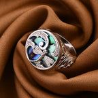 Royal Bali Collection - Abalone Shell Butterfly Ring in Sterling Silver, Silver Wt 5.40 GM