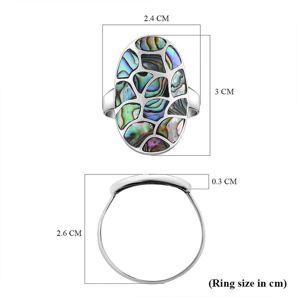 Abalone Shell  Ring  Sterling Silver 24.00 ct  24.000  Ct.