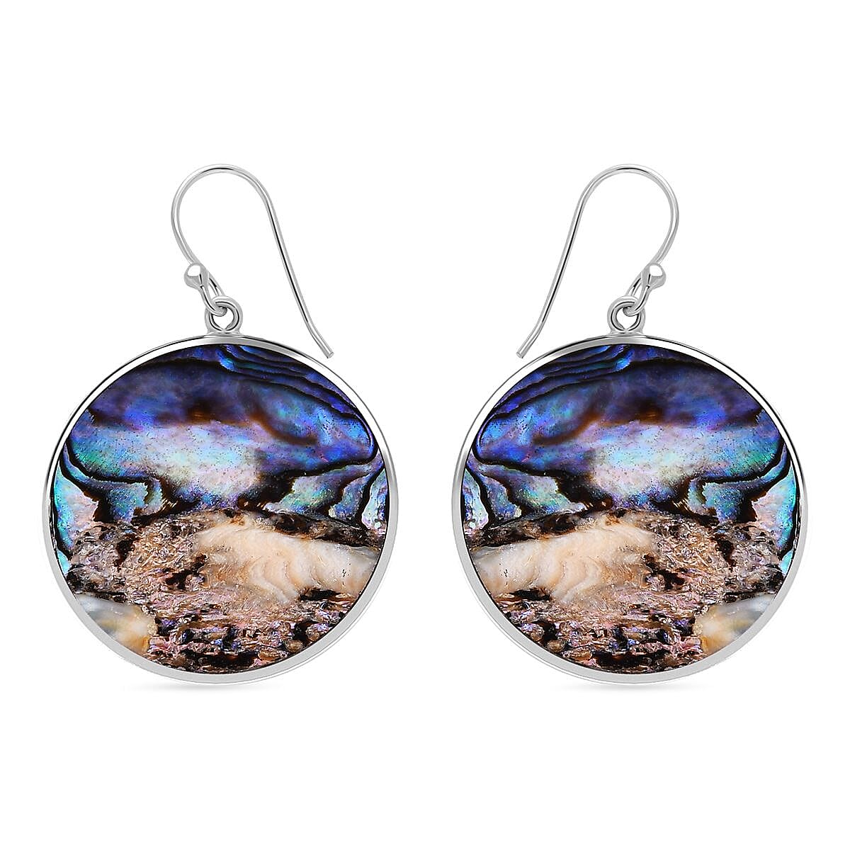 Abalone Shell 925 Sterling Silver Patterned Drop Earrings 7768604 7