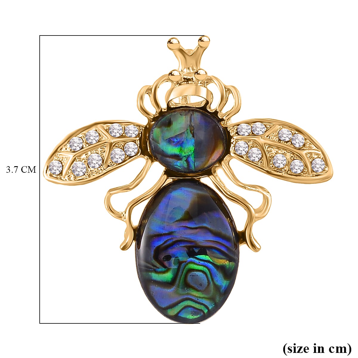 Abalone Shell Bee Motif Crystal Brooch 7826424 4