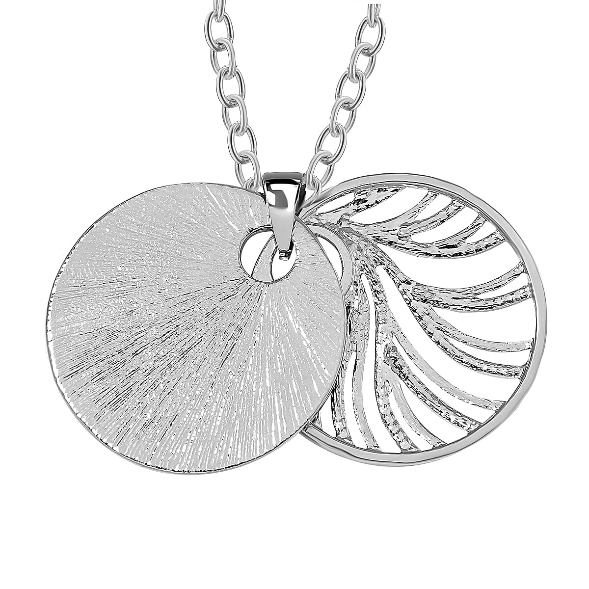 Abalone Shell, White Crystal Pendant with Chain (Size 24) 4291396 6