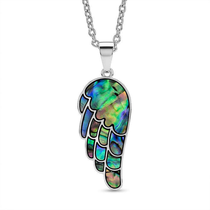 Abalone Shell Wing Pendant with Chain (Size 24-2 Ext) V32367895 1