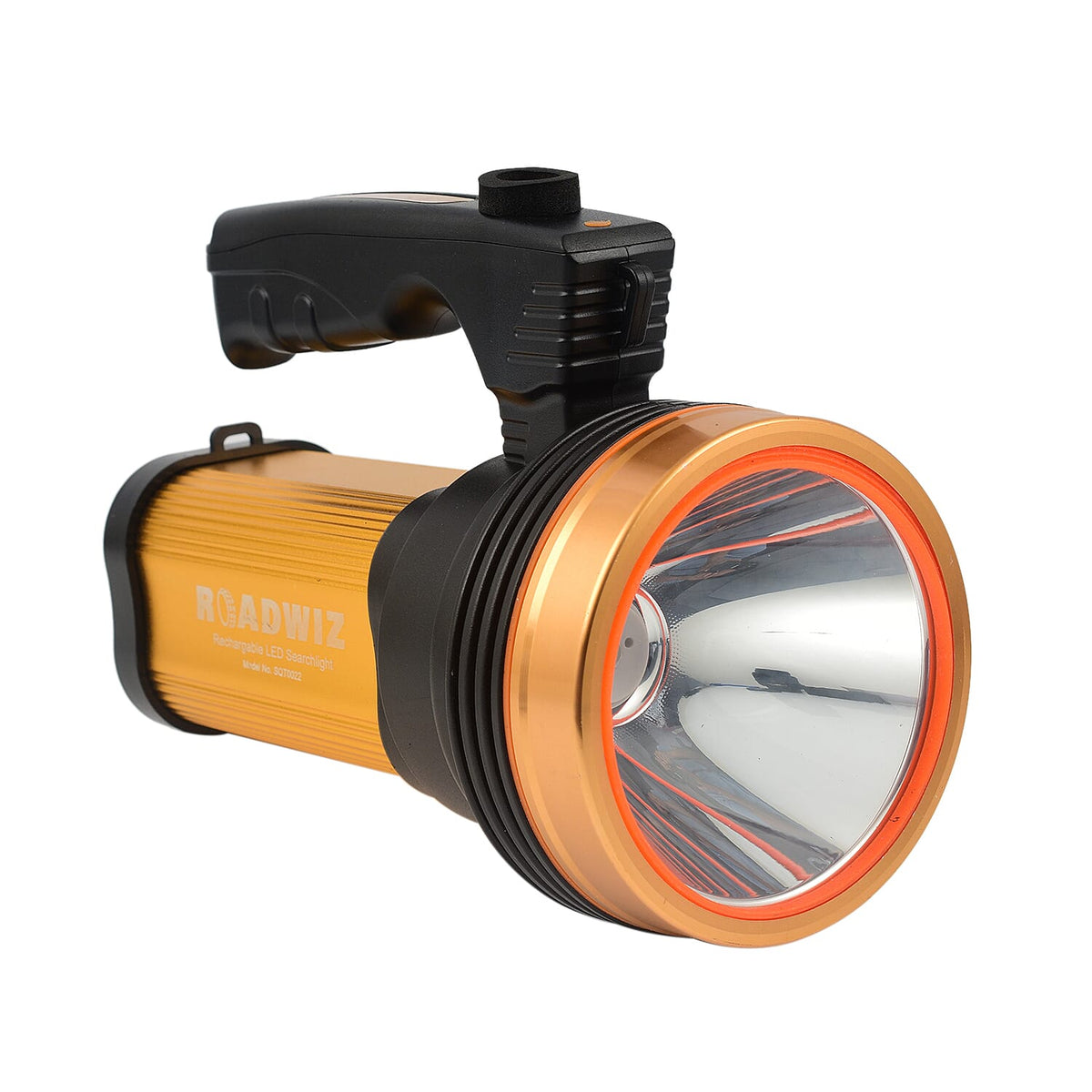 Super Bright High Lumens Heavy Duty LED Rechargeable Handheld Flashlight Torch (USB Output Provided to Charge Phone) - Gold &amp; Black 7674012 0