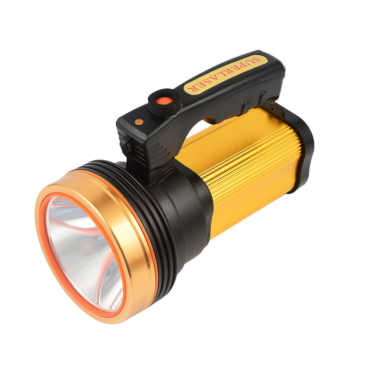Super Bright High Lumens Heavy Duty LED Rechargeable Handheld Flashlight Torch (USB Output Provided to Charge Phone) - Gold &amp; Black 7674012 2