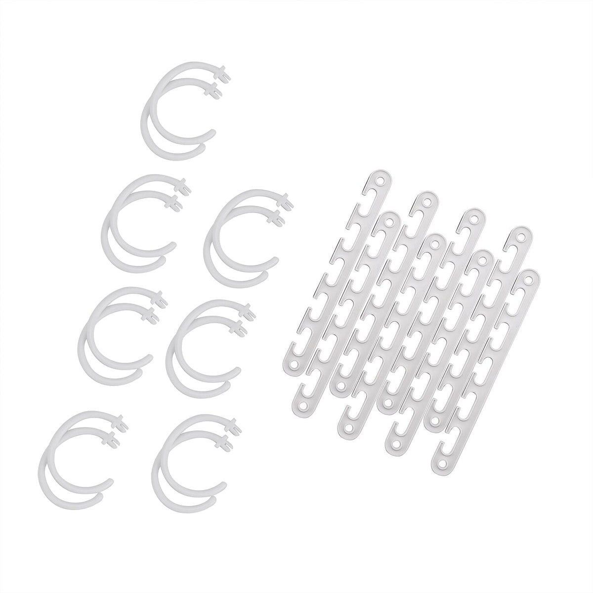 Set of 8 Space Saving Non-SlipHanger Organizer for Closet  - White 7724770 0