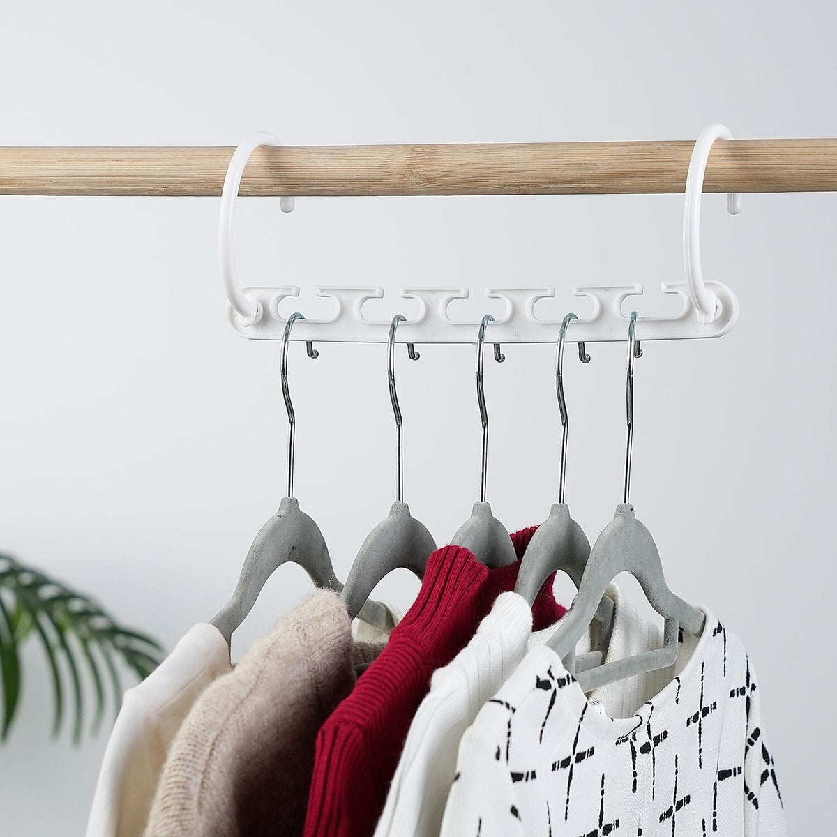 Set of 8 Space Saving Non-SlipHanger Organizer for Closet  - White 7724770 1