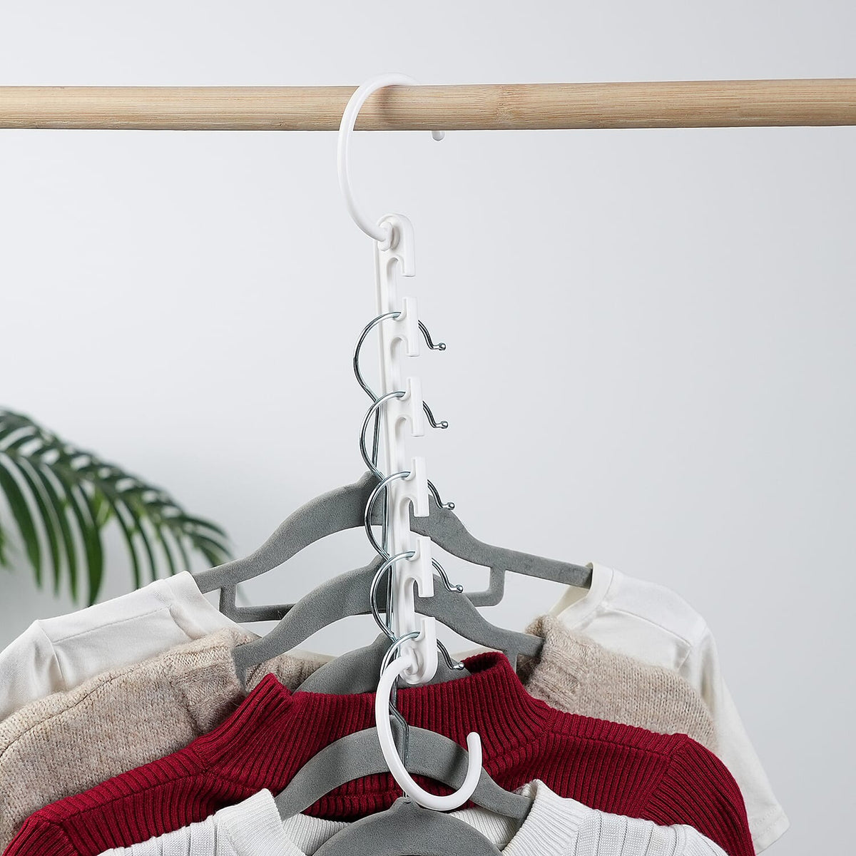 Set of 8 Space Saving Non-SlipHanger Organizer for Closet  - White 7724770 2