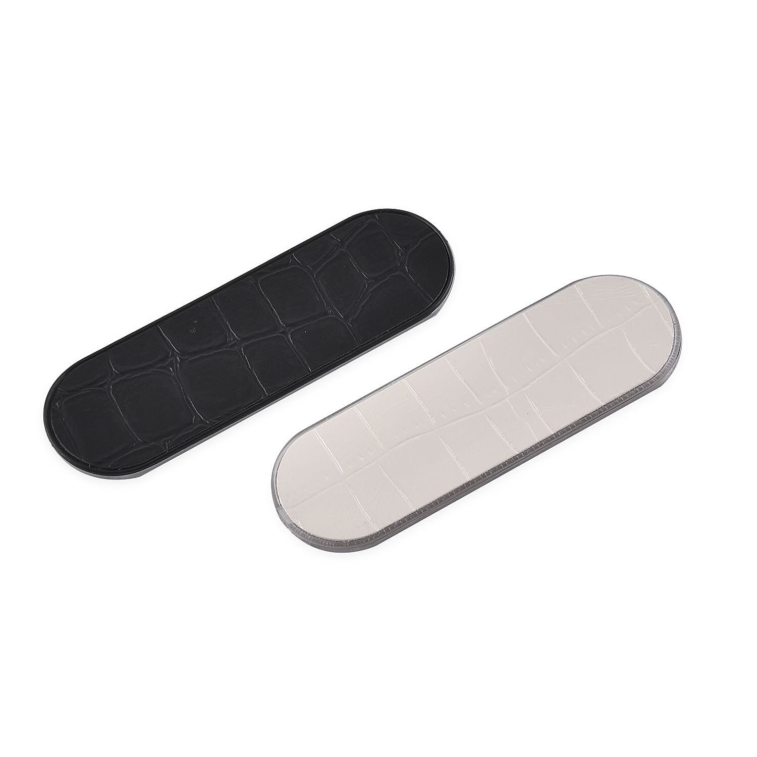 Set of 2 Adjustable Flexible Finger Grip for Devices -White - Black 7558931 1