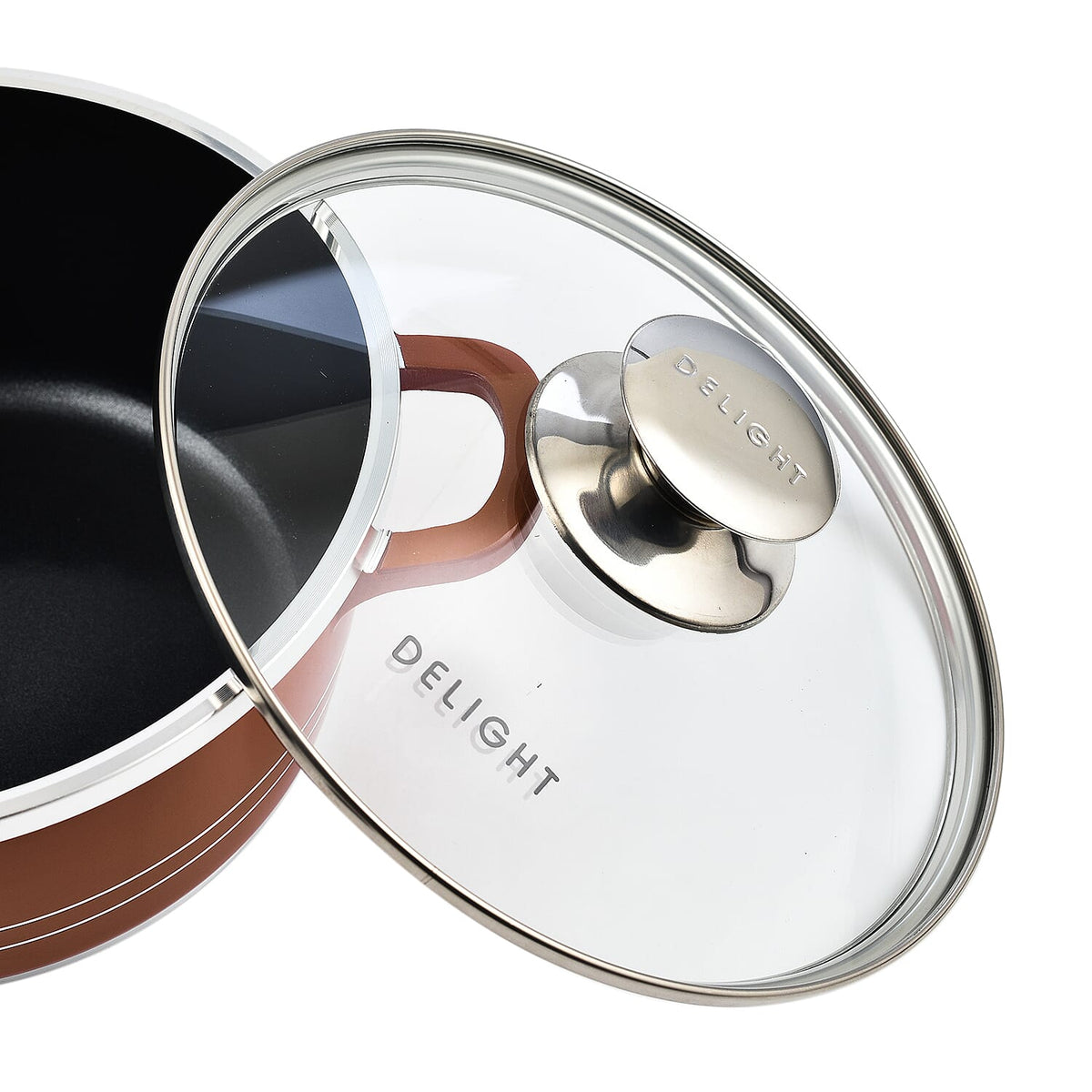 Set of 10 - Pan and Lid Set, Ceramic non-stick, Die-cast (32cm, 30cm, 28cm, 24cm, 20cm) - Copper 7727990 6