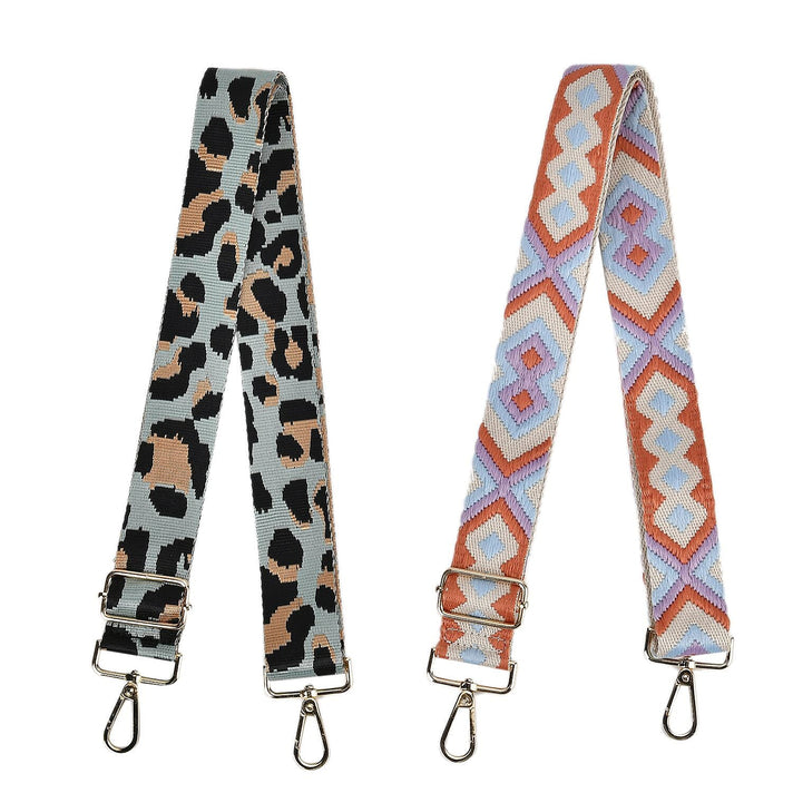 Set of 2 Long Crossbody Strap - Green and Orange 7707263 2